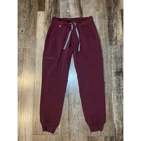 FIGS Burgundy Womens HIGH WAISTED ZAMORA Jogger SCRUB PANTS Size XXS Regular NWT - Picture 3 of 6